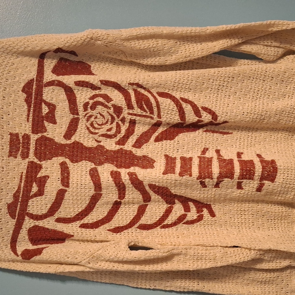 A Classy Chic Boutique Cream and Red Skeleton Long Sleeve Top - Picture 2 of 4